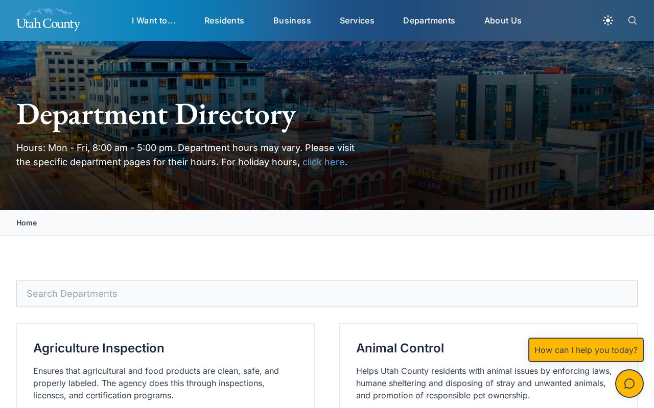 Provo people directories view of the Utah County department directory