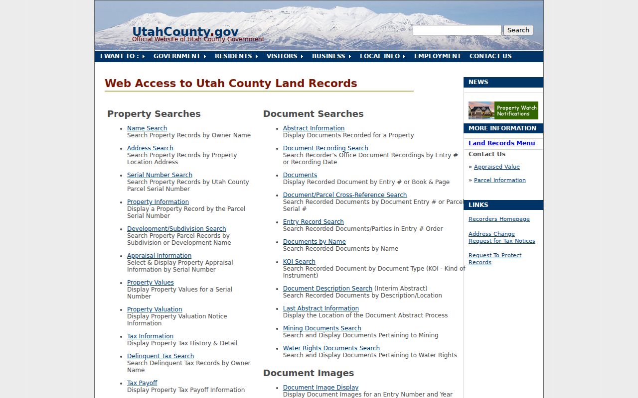 Provo people search in Utah County land records
