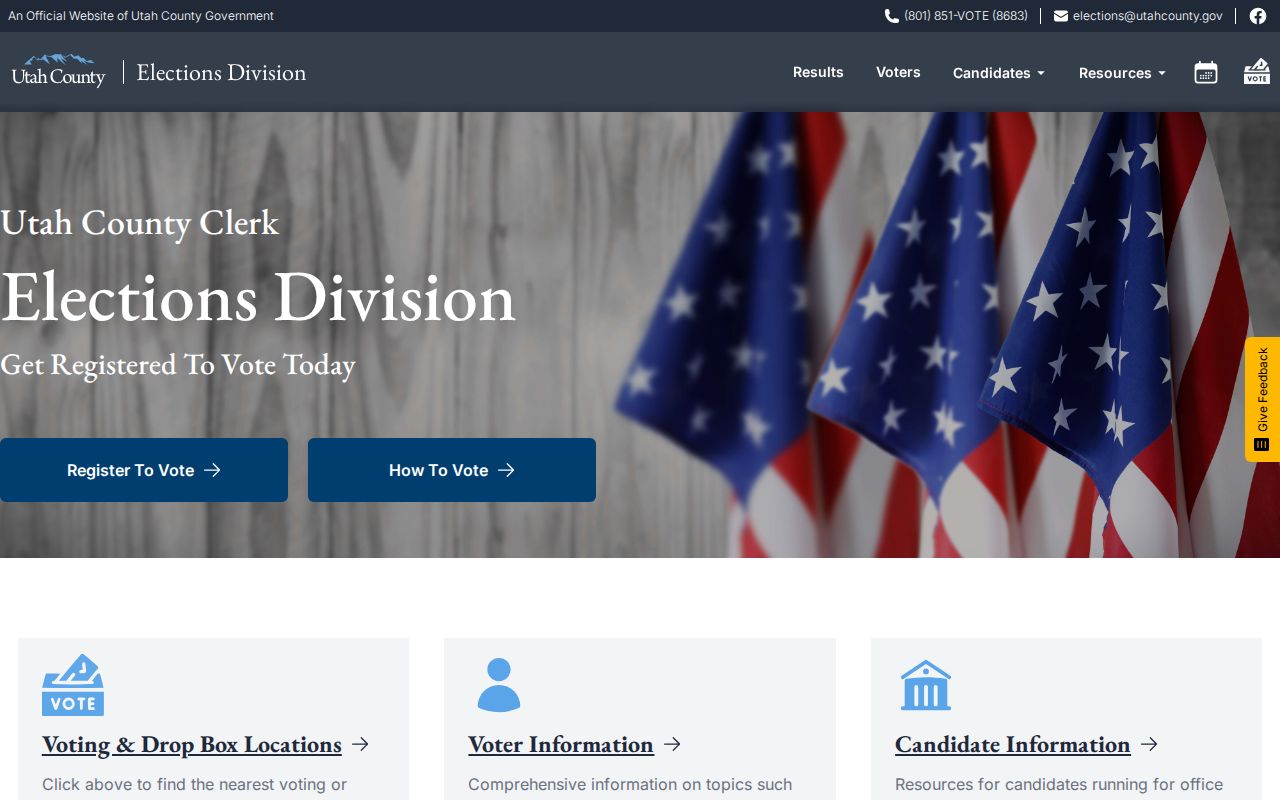 Provo voter registration records and Utah County Elections office