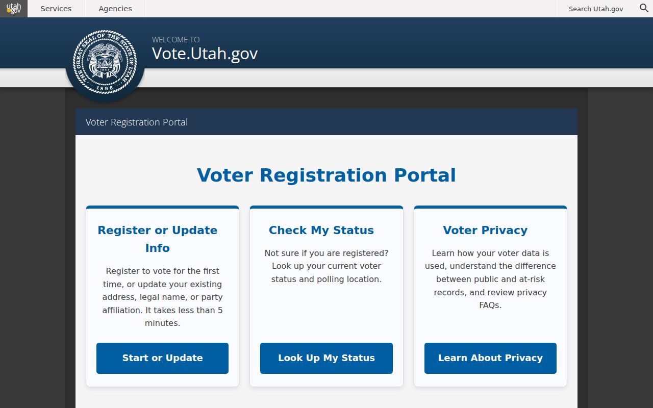 Provo voter registration records portal in Utah